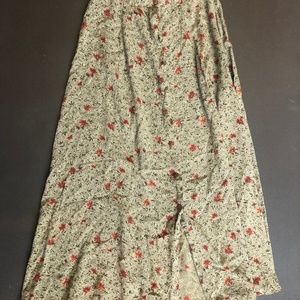 Green Long Floral Skirt